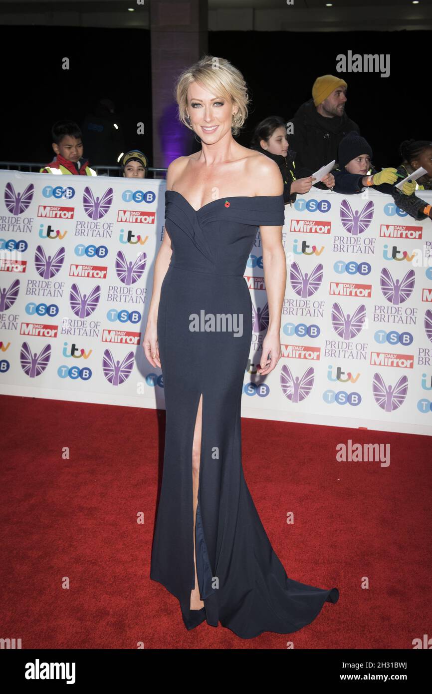 Faye Tozer arrives at the Daily Mirror Pride of Britain Awards 2018, at