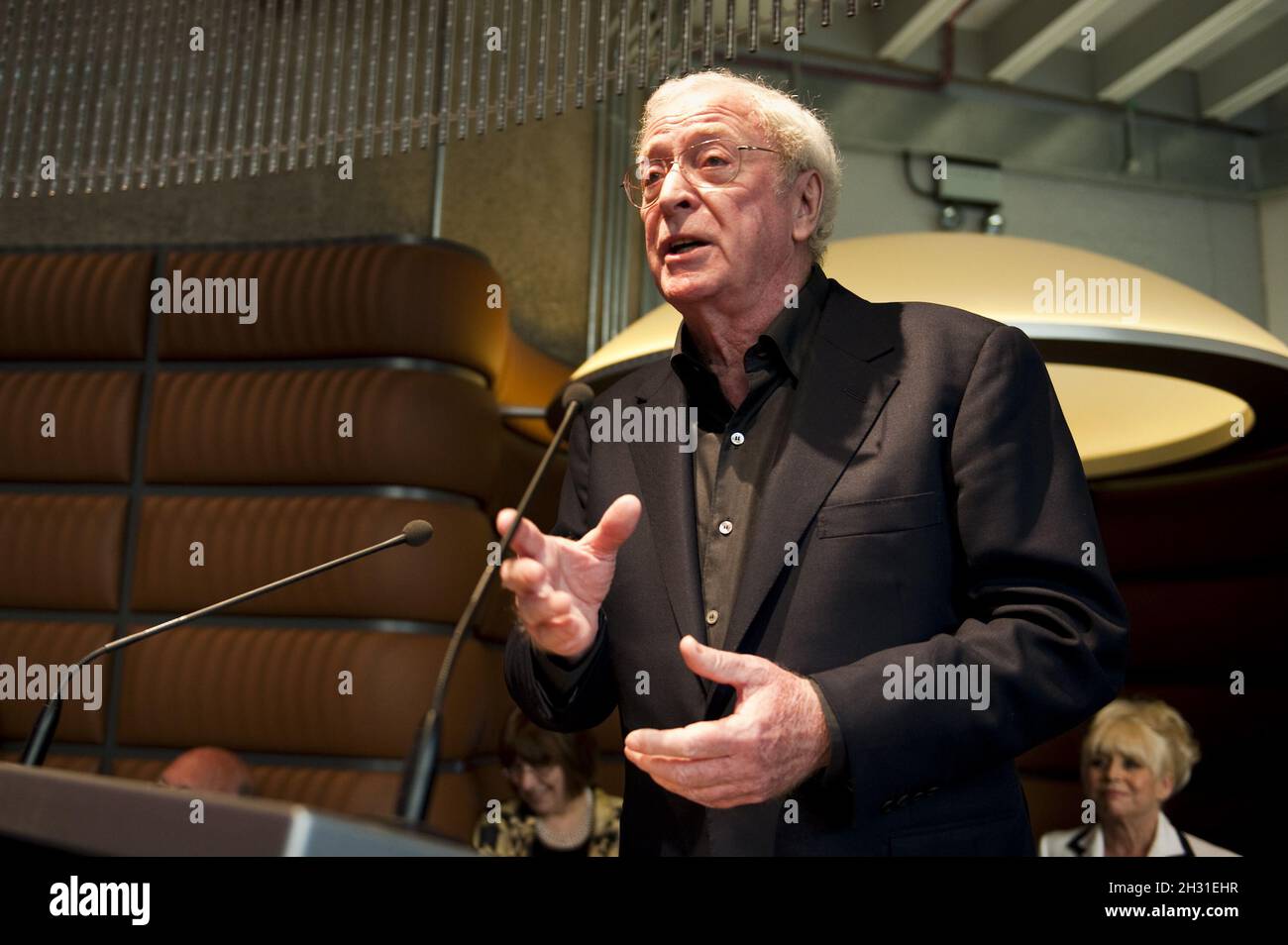 Sir Michael Caine speaks at  the £20 Million Opening of the Galleries of Modern London at the Museum of London, London, 27th May 2010. Stock Photo
