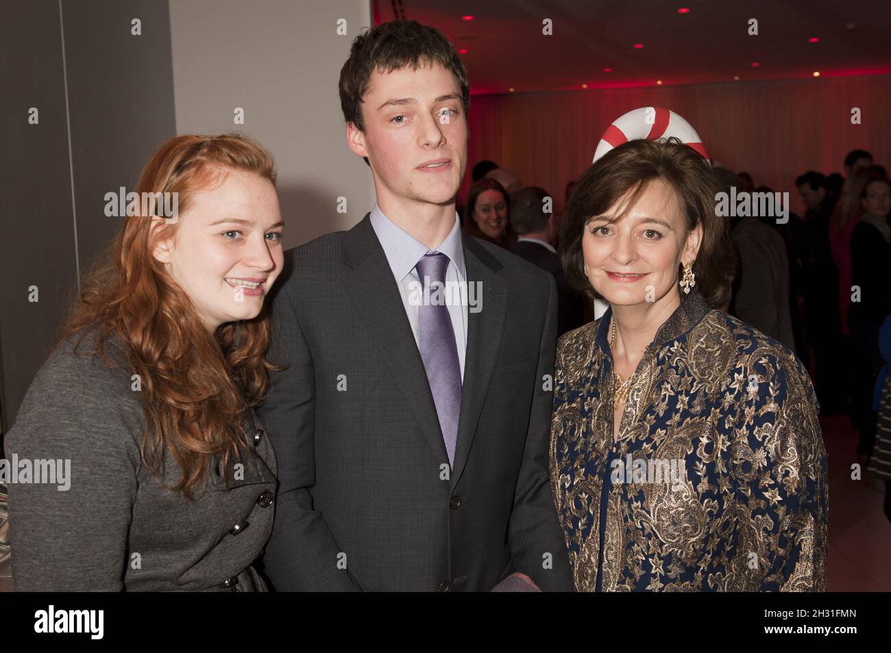 Kathryn Blair and boyfriend, and Cherie Blair attend English National Ballet's Nutcracker Christmas Party at St Martin's Lane Hotel, London. Stock Photo