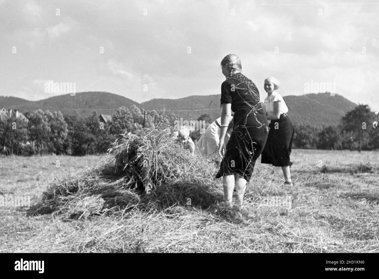 Schüler des Kolonial Schülerheims Harzburg bei der Arbeit, Deutsches Reich 1937. Students of the colonial residential school Harzburg at work; Germany 1937. Stock Photo