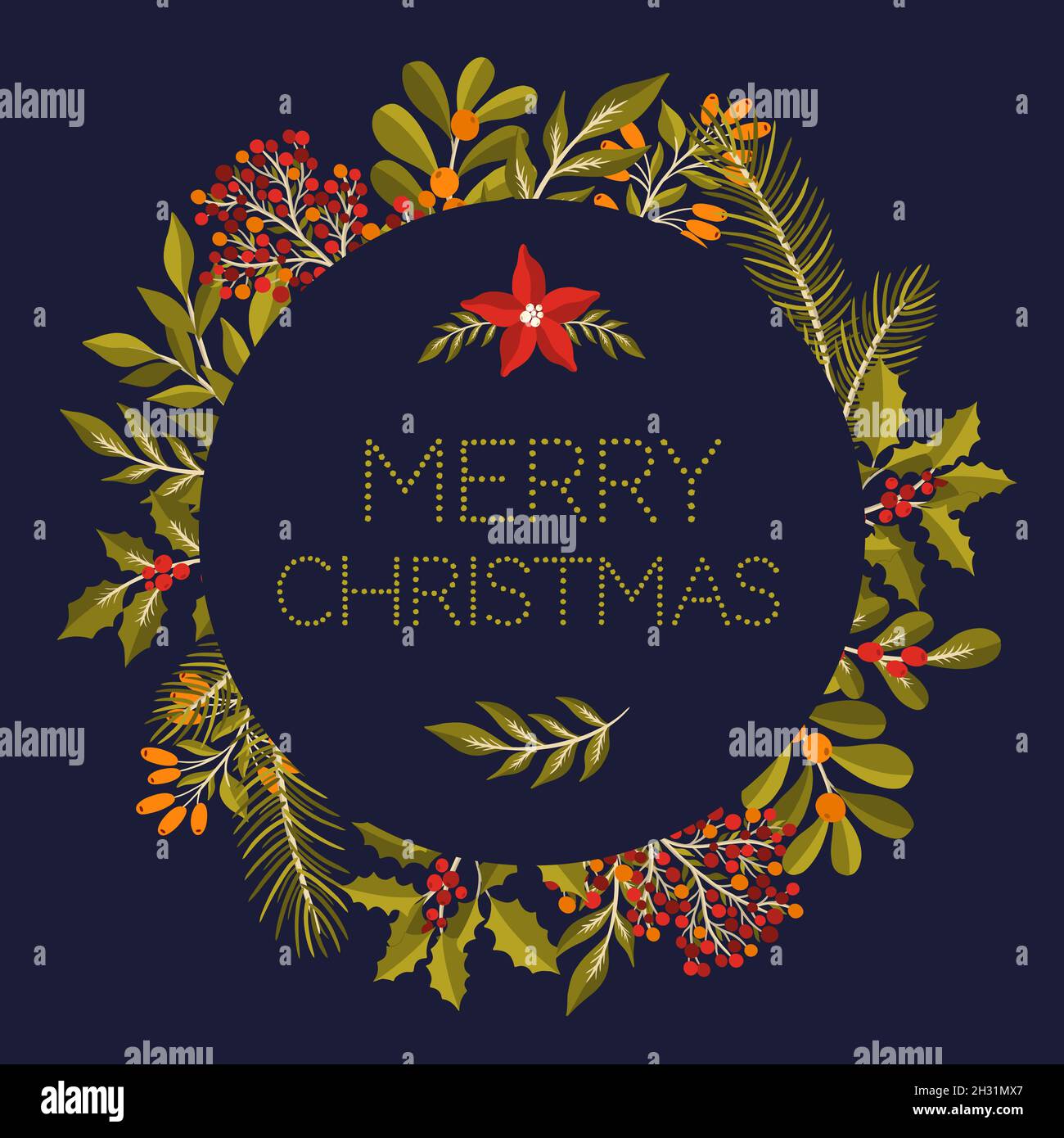 2022 Christmas Circle Frame Christmas Frame Floral Branch.holiday Border Background Plant.design  Decoration 2022 New Year Stock Vector Image & Art - Alamy