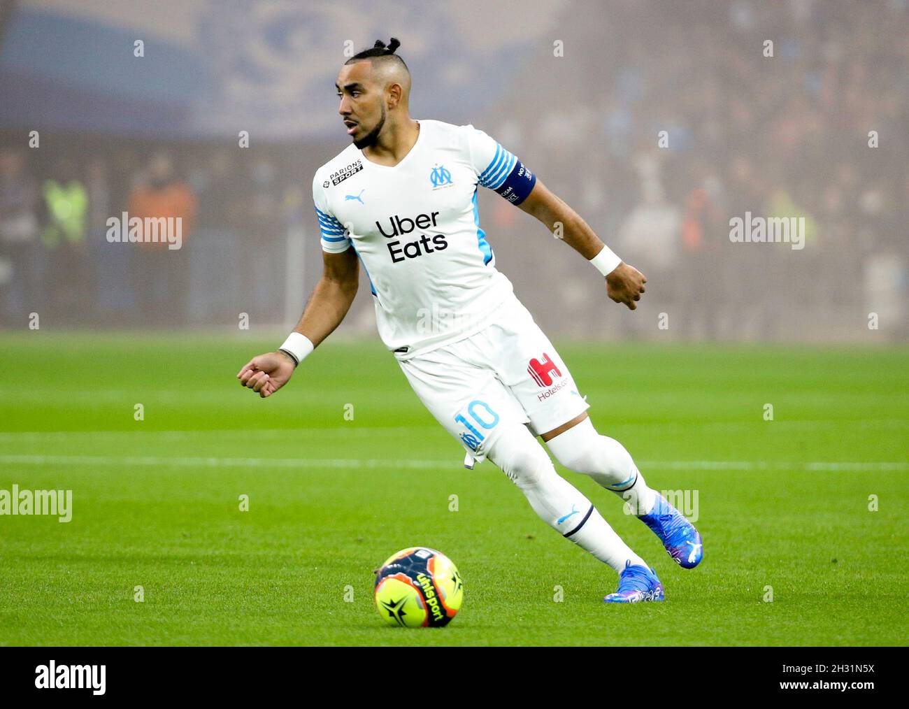 Dimitri Payet of Marseille during the French championship Ligue 1 football  match between Olympique de Marseille (OM) and Paris Saint-Germain (PSG) on  October 24, 2021 at Stade Velodrome in Marseille, France -