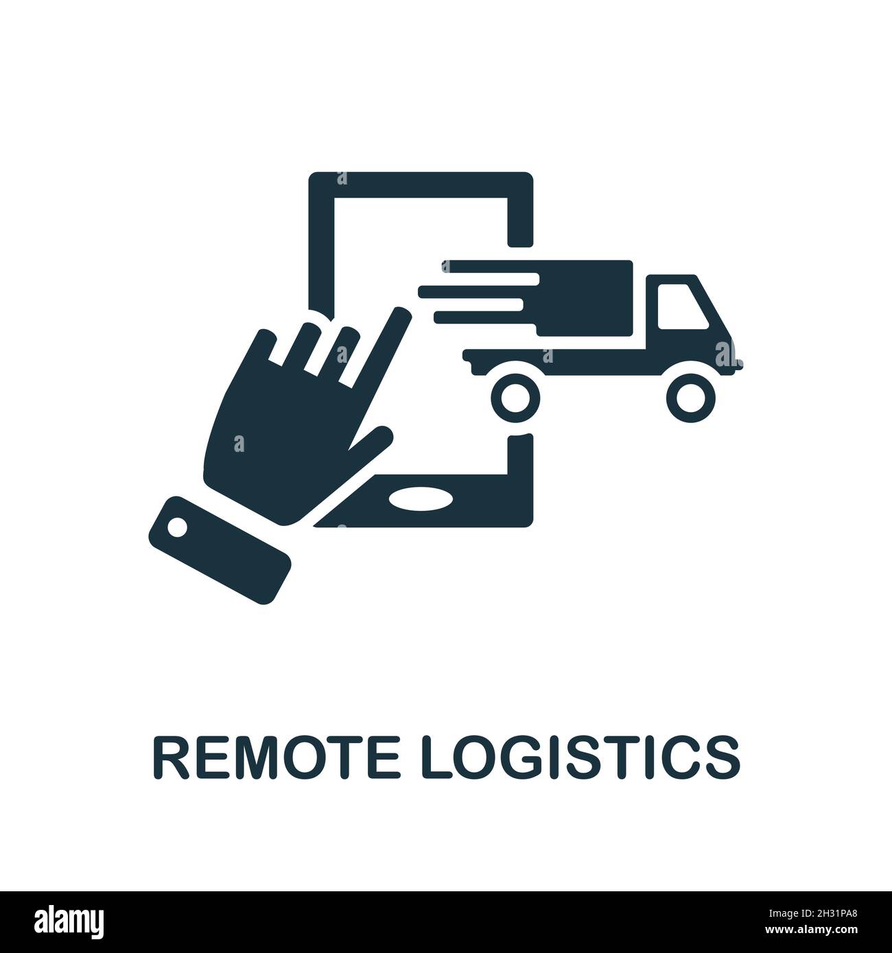 Remote Logistics icon. Monochrome sign from industry 4.0 collection. Creative Remote Logistics icon illustration for web design, infographics and more Stock Vector