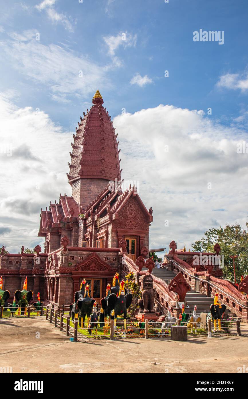The Thai Temple Wat Phrai Phatthana in Sisaket Thailand Southeast Asia Stock Photo