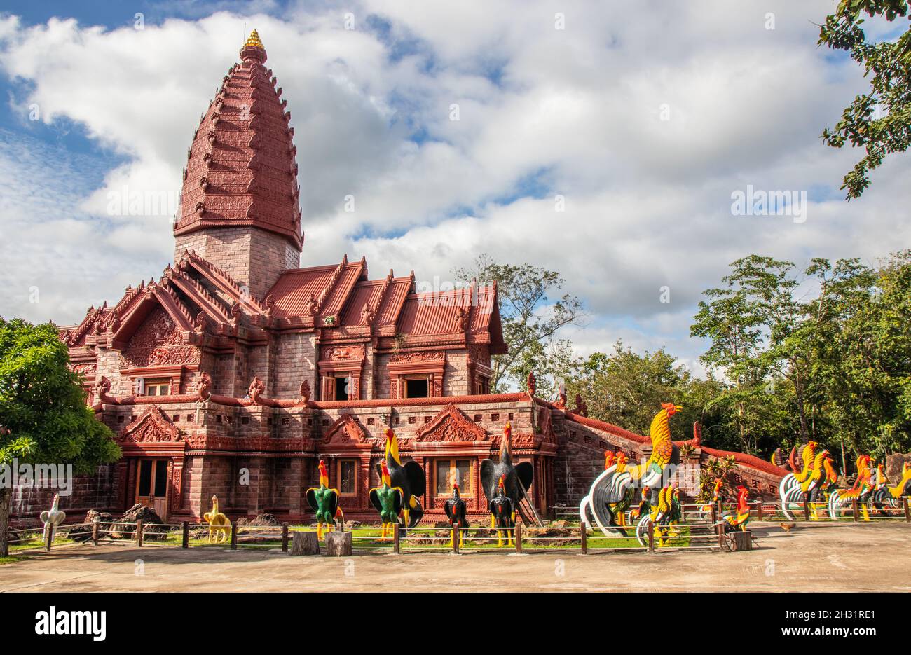 The Thai Temple Wat Phrai Phatthana in Sisaket Thailand Southeast Asia Stock Photo