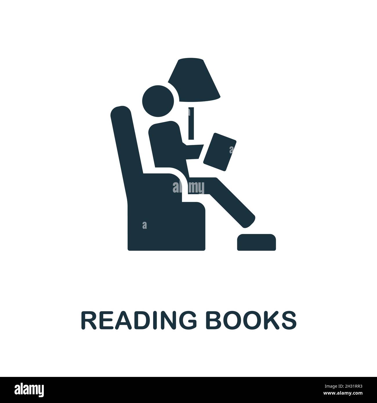 Reading Books icon. Monochrome sign from home rest collection. Creative ...