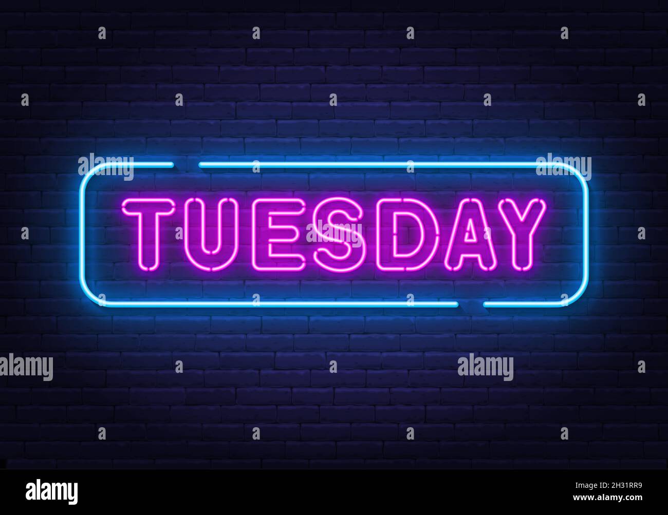 Tuesday neon sign on brick wall background Stock Vector Image & Art - Alamy