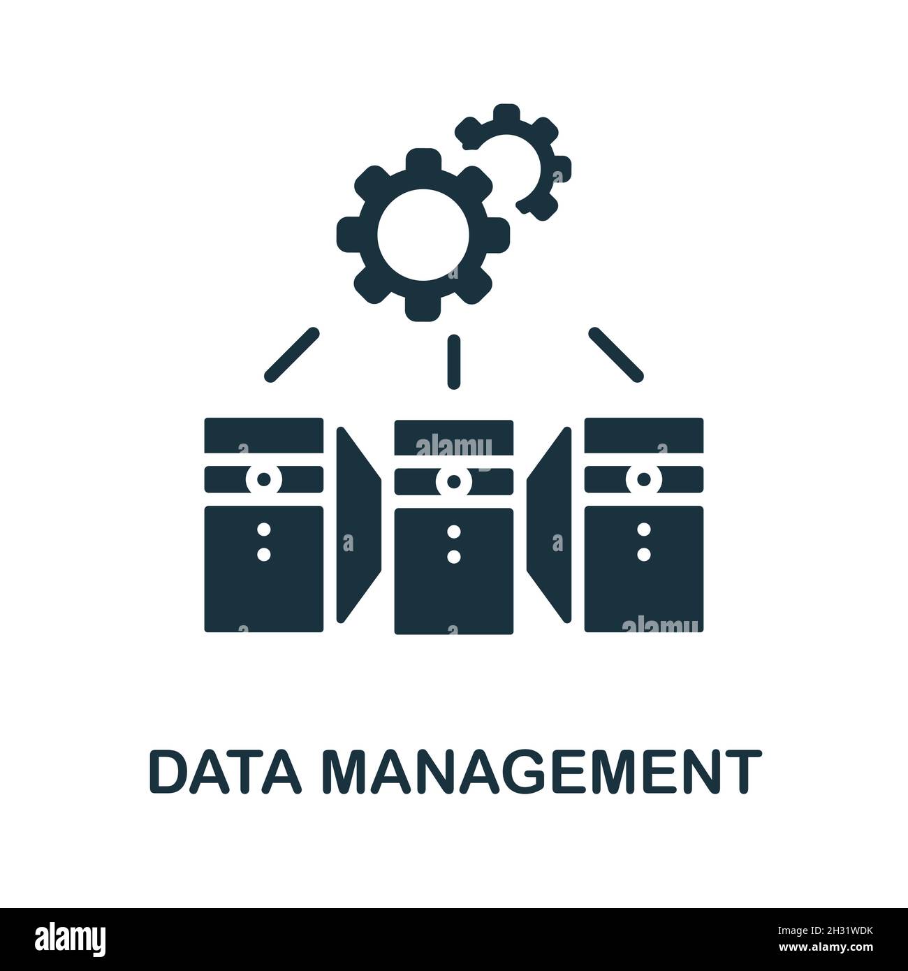 Data Management Icon Monochrome Sign From Industry 40 Collection Creative Data Management 3204