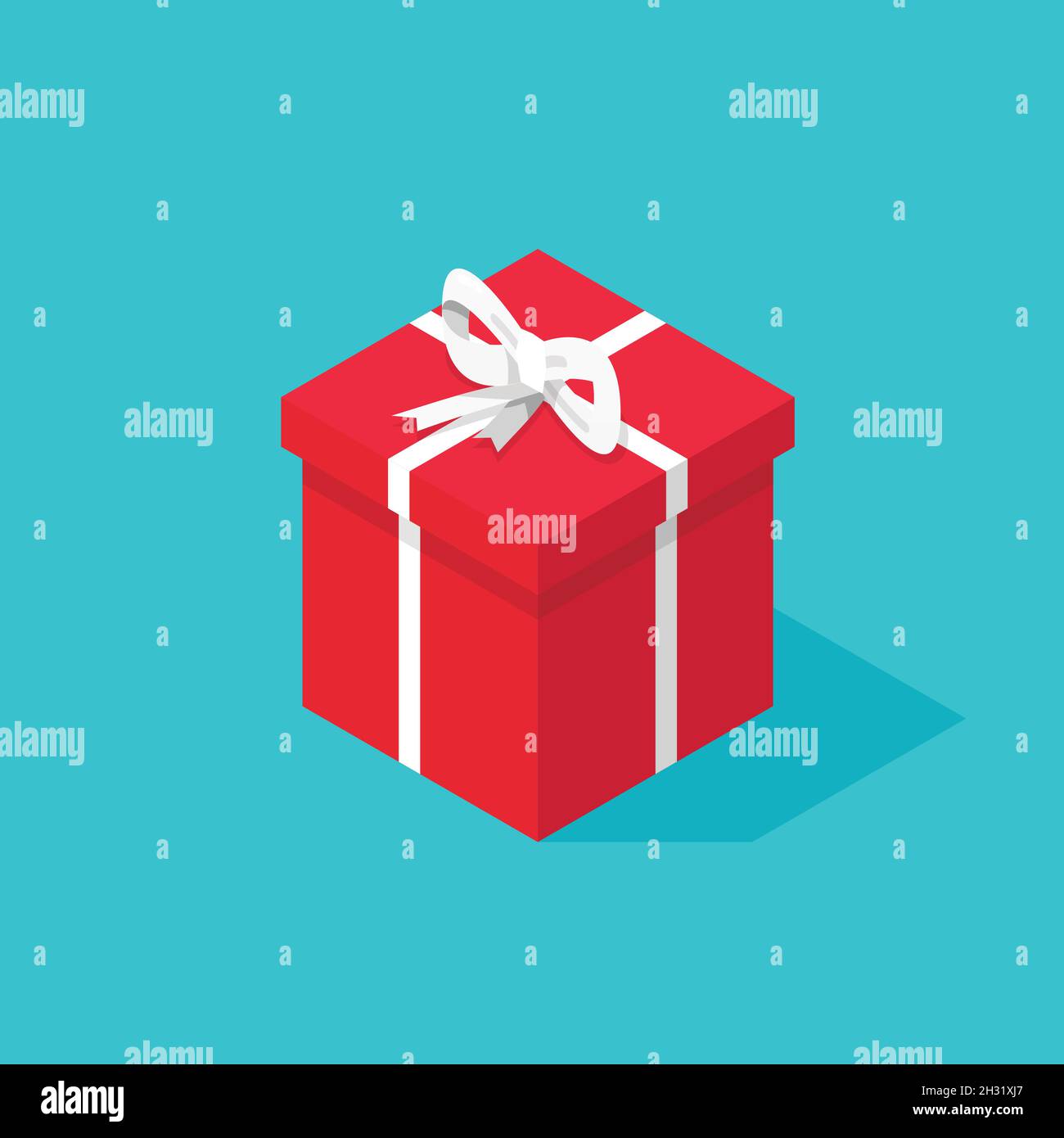 Isometric gift or present box. Vector illustration Stock Vector