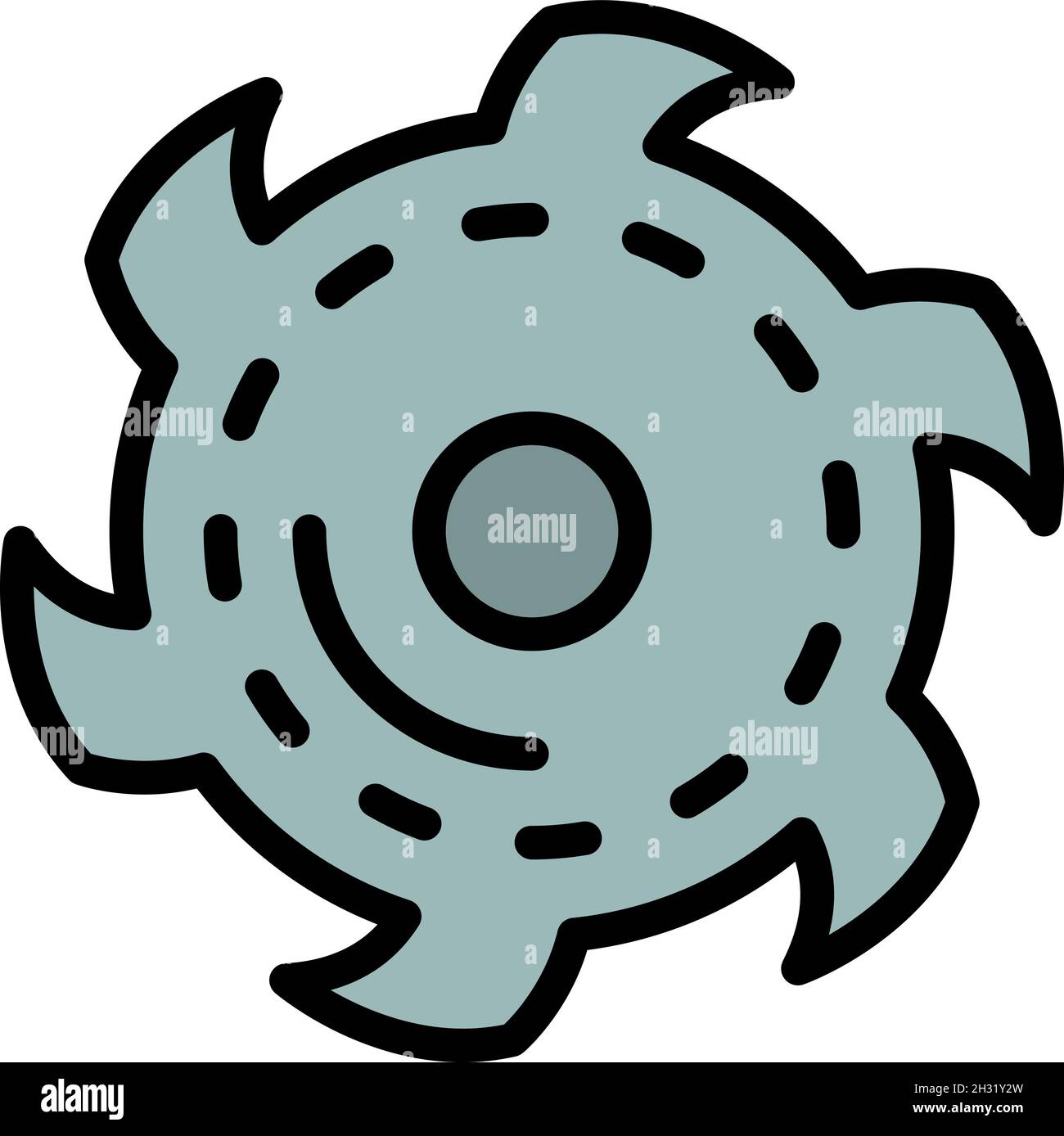 Cut circular disk icon. Outline cut circular disk vector icon color ...