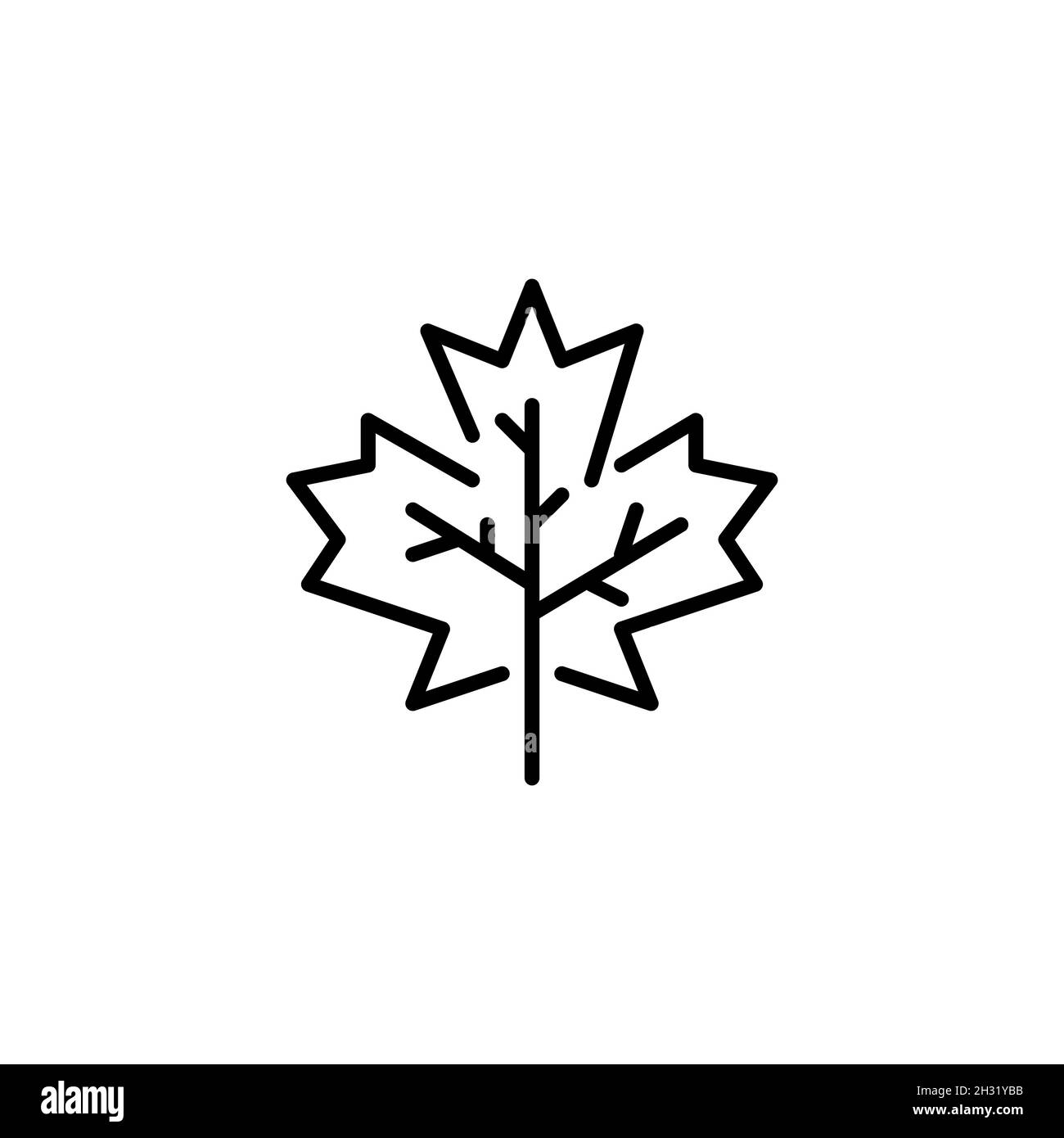 Maple leaf. Pixel perfect, editable stroke line art icon Stock Vector ...