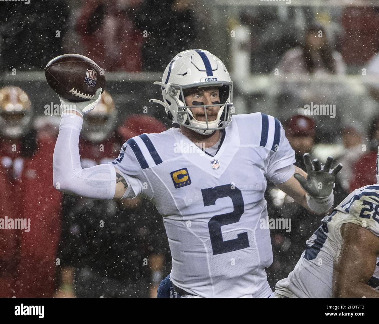 Wentz guides Colts to a rainy victory over 49ers