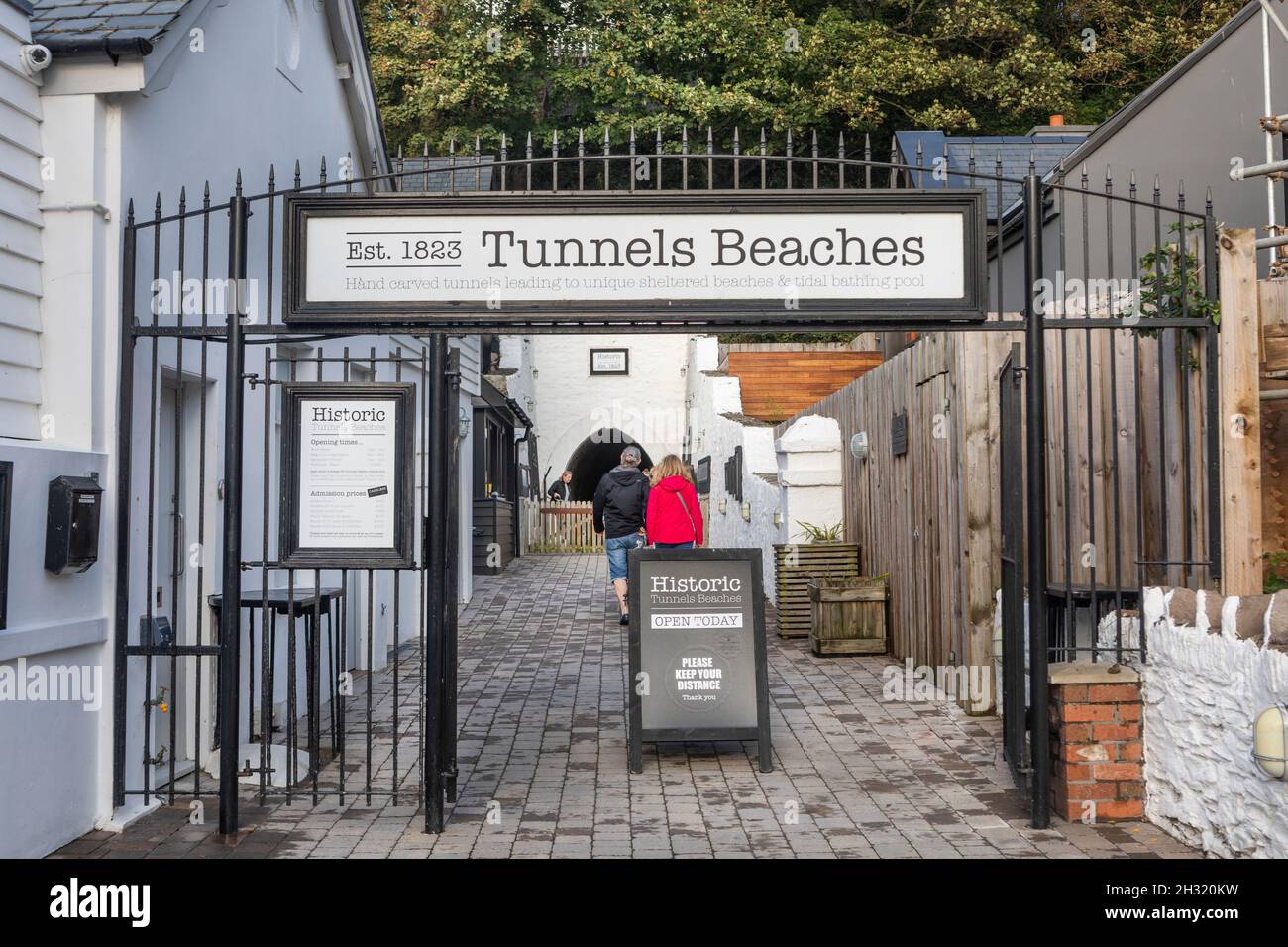 The entrance to The Beach Tunnels at Devon Stock Photo Alamy
