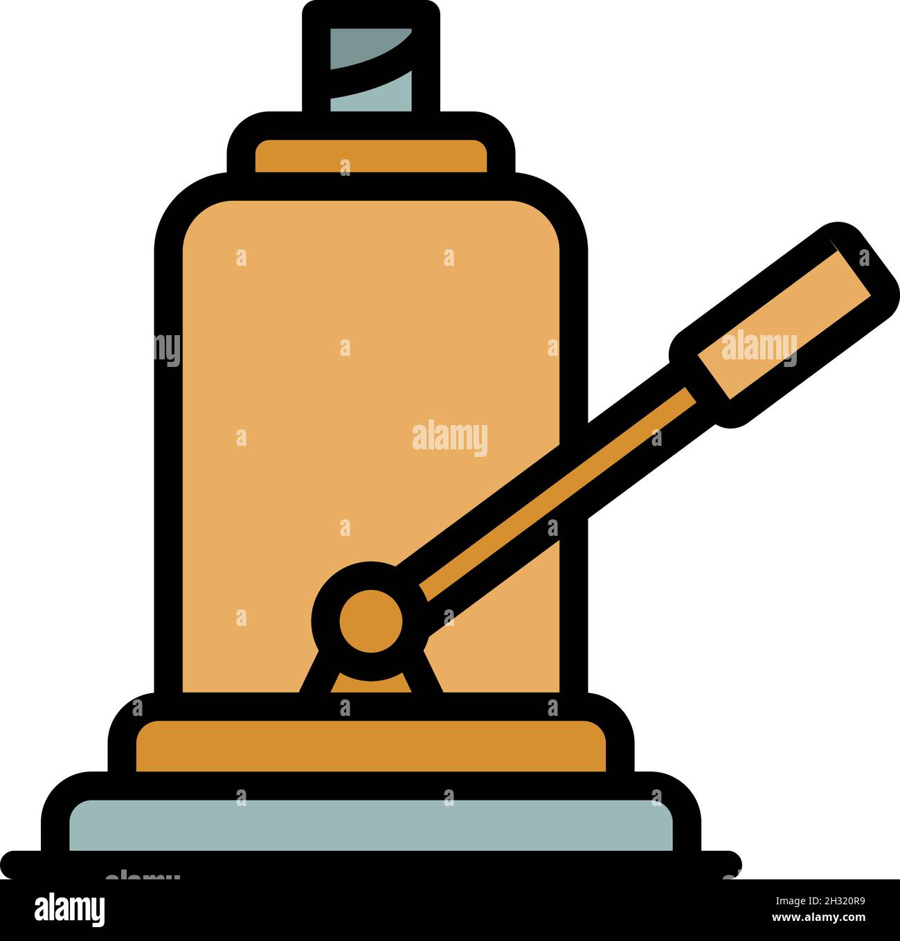Hydraulic hand jack screw icon. Outline hydraulic hand jack screw ...