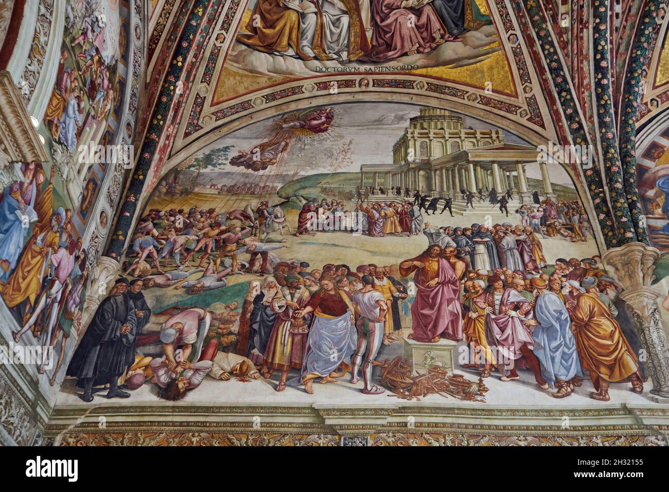 Die Predigt des Antichristen, Freskenzyklus von Luca Signorelli, Kapelle San Brizio, Dom von Orvieto, Provinz Terni, Umbrien, Italien, Europa Stock Photo
