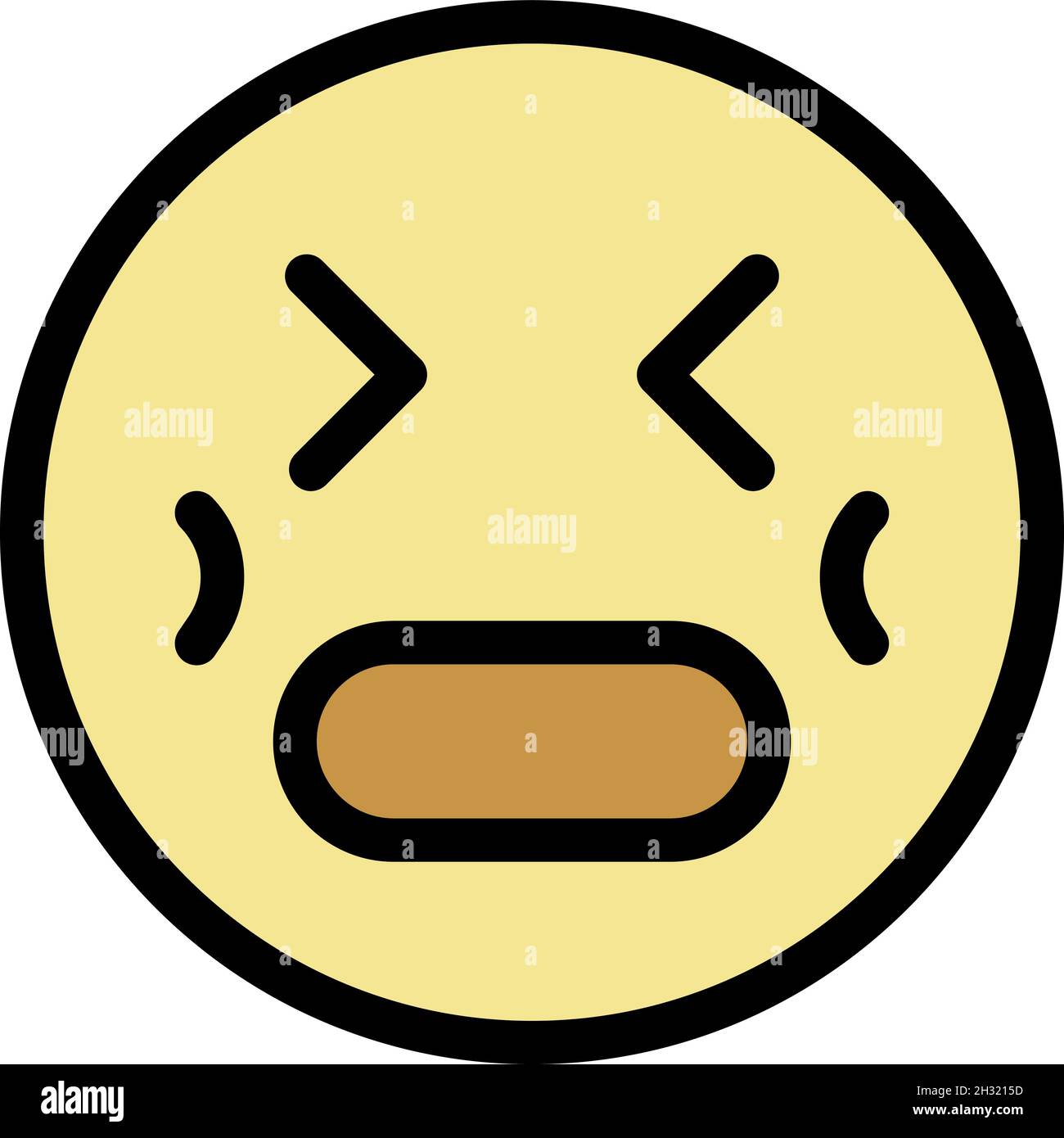 Stress emoji icon. Outline stress emoji vector icon color flat isolated