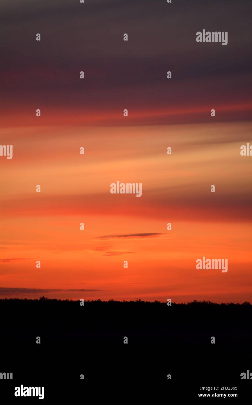 Subtle Afterglow In The Evening Sky. Stock Photo