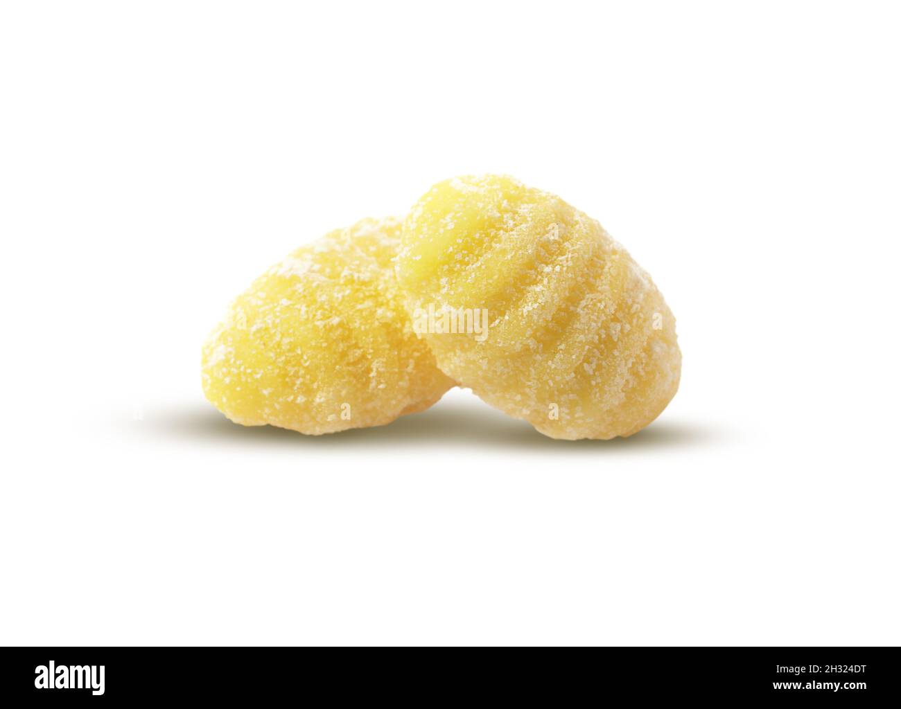 Raw italian gnocchi isolated on a white background. They are dumplings