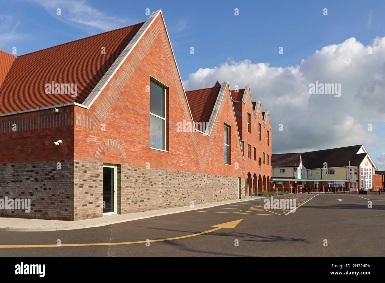 New Prep school red brick buildings part of upgrade project adds more modern educational facilities at famous independent Brentwood School Essex UK Stock Photo