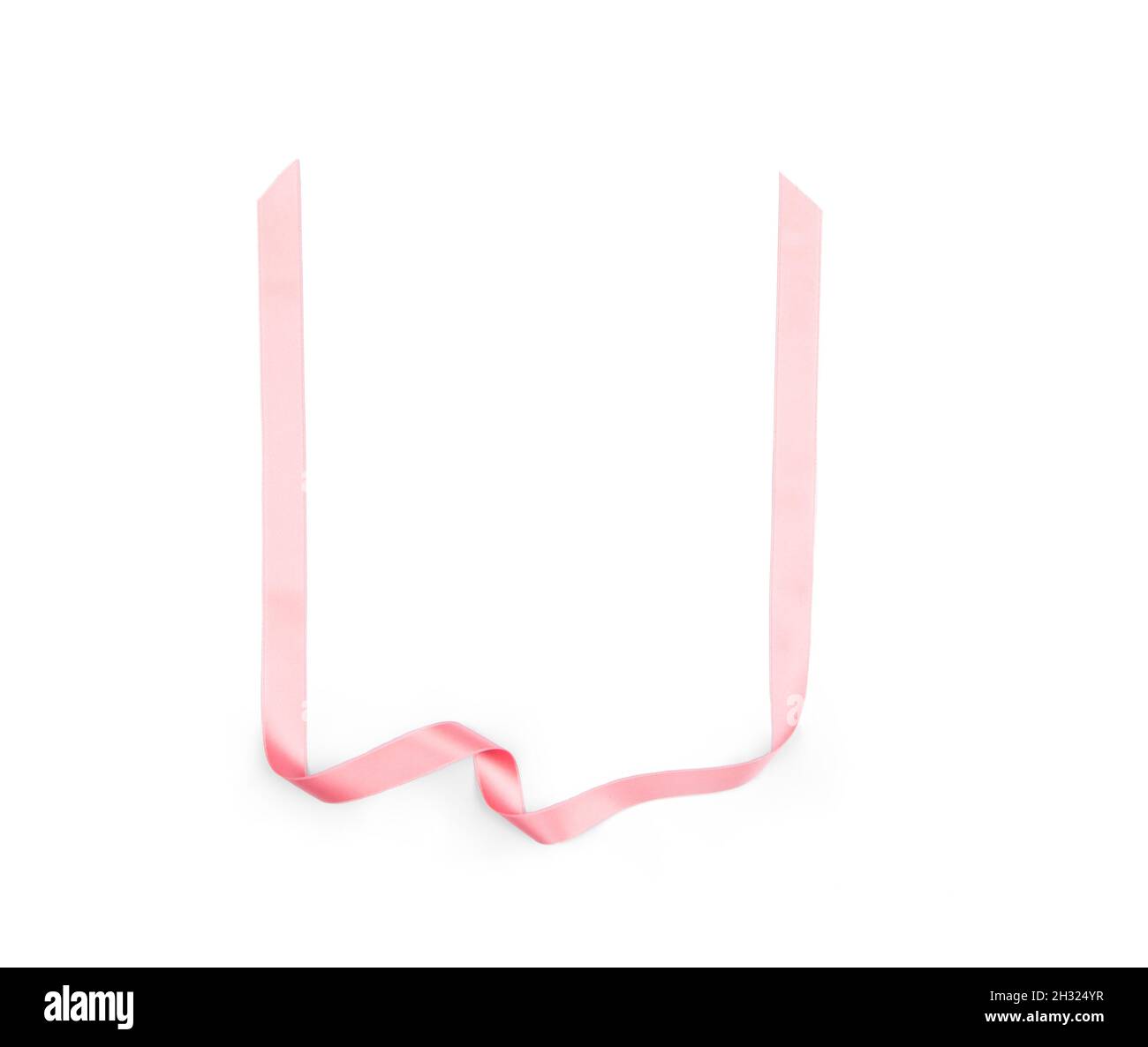 Pink streamer ribbon on white background Stock Photo Alamy