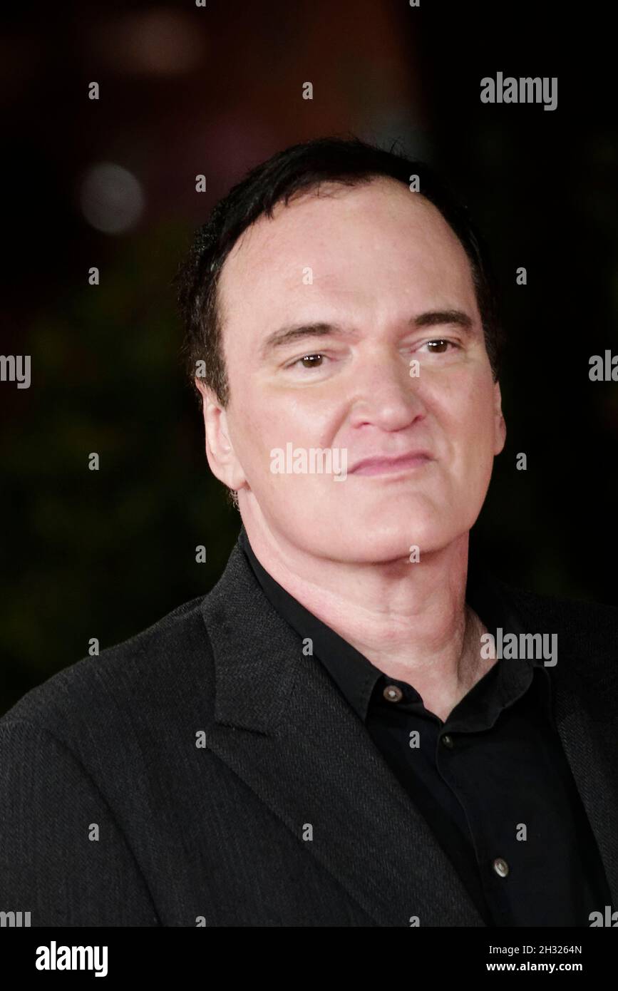 Quentin Tarantino attends the close encounter red carpet during the 16th Rome Film Fest 2021 on October 19, 2021 in Rome, Italy. ( Stock Photo