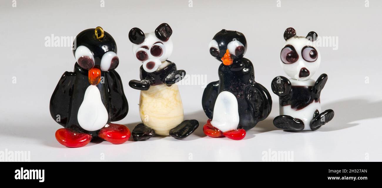Hand crafted glass figurines Stock Photo