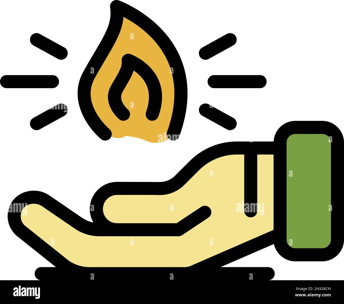 Keep fire responsibility icon. Outline keep fire responsibility vector icon color flat isolated Stock Vector