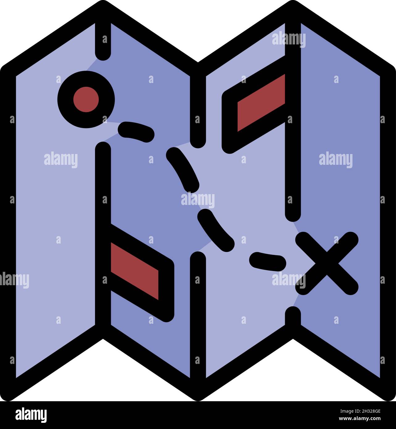 Exploration travel map icon. Outline exploration travel map vector icon ...