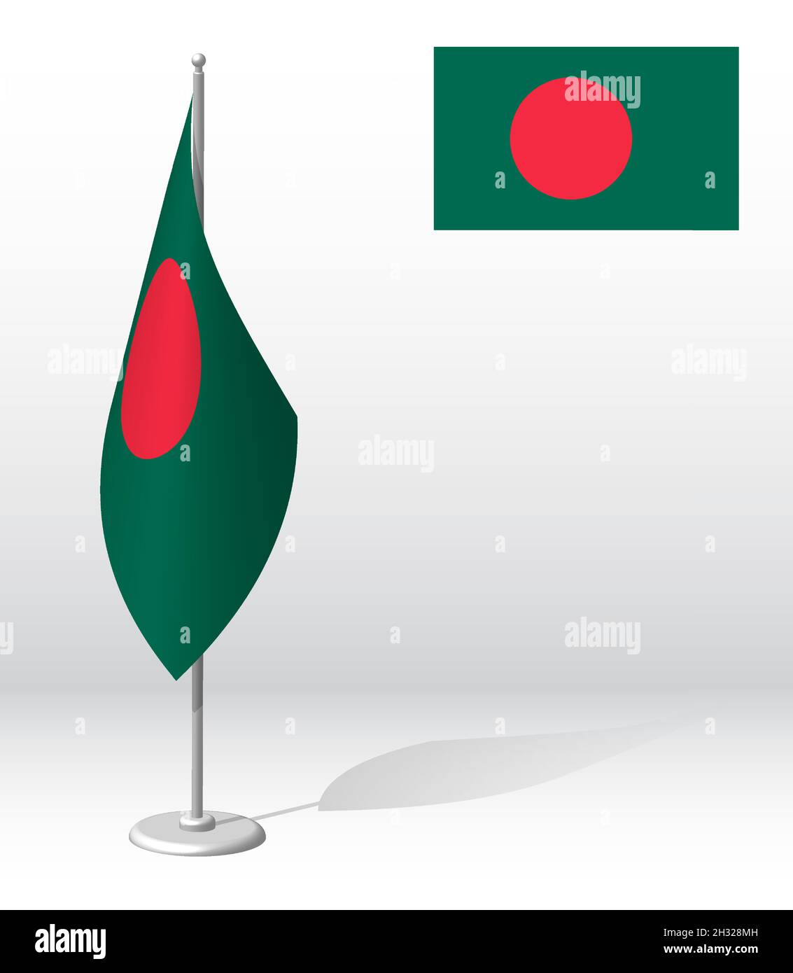 BANGLADESH flag on flagpole for registration of solemn event, meeting
