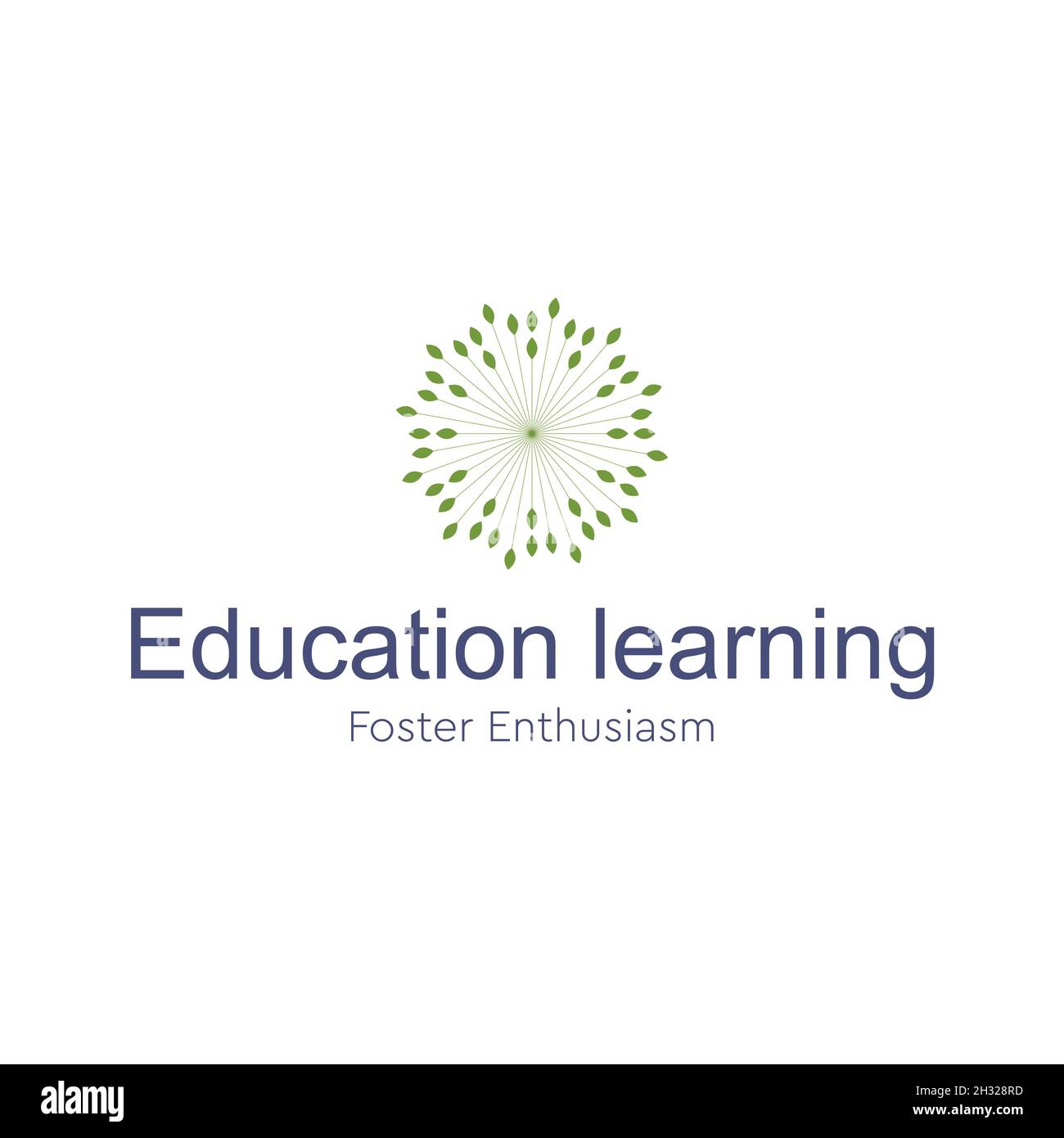 Modern education learning leaf flower symbol logo design Stock Vector