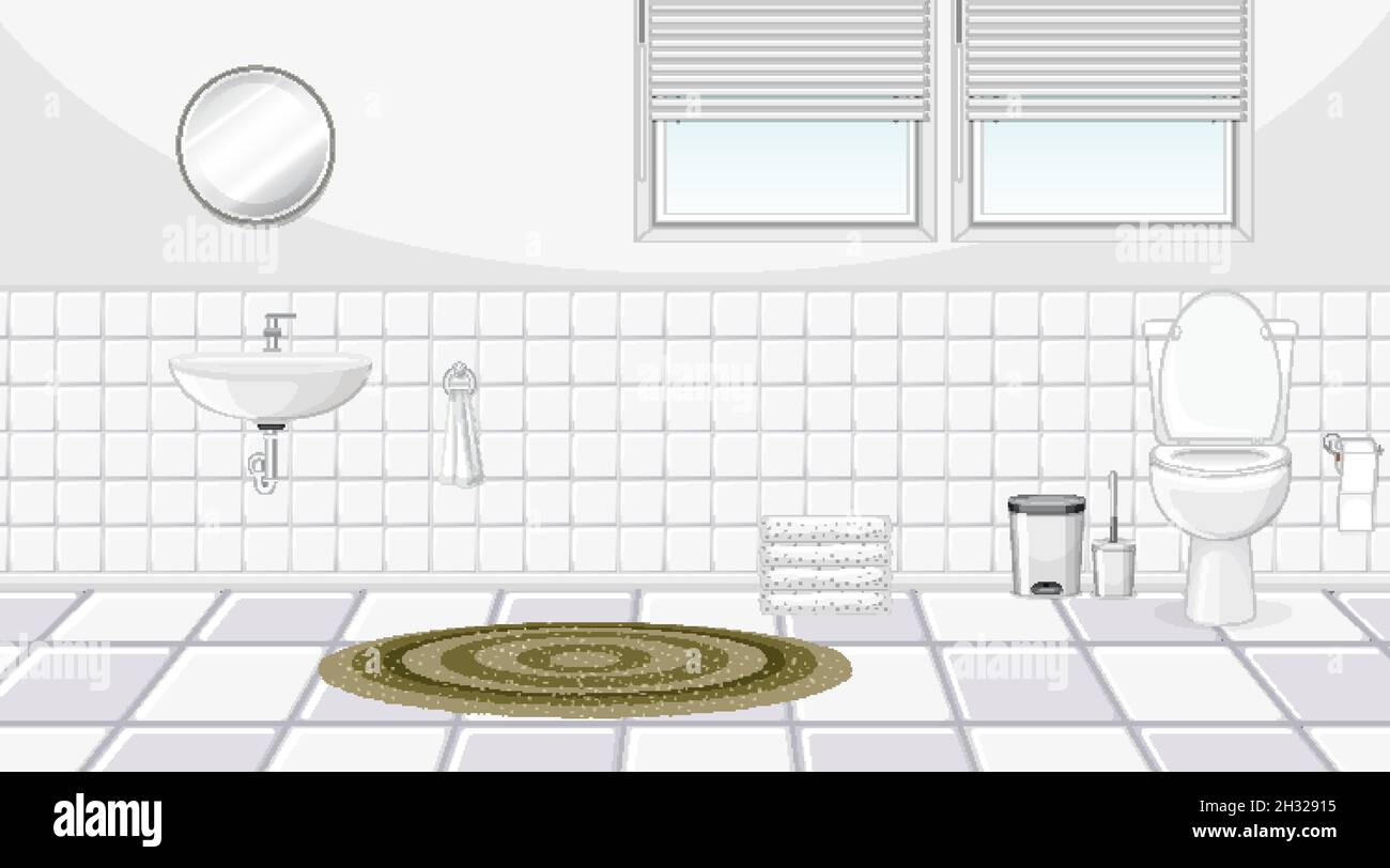 Bathroom interior design with furniture illustration Stock Vector Image ...