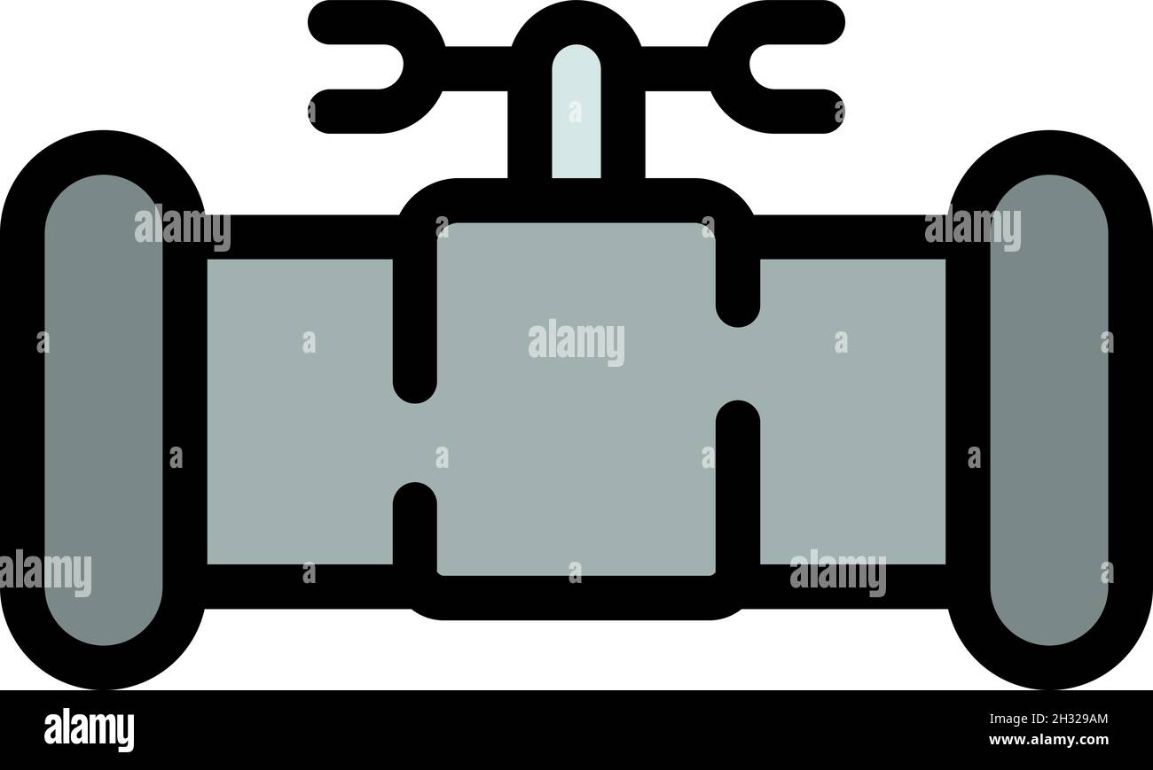 Water tap pipe icon. Outline water tap pipe vector icon color flat ...