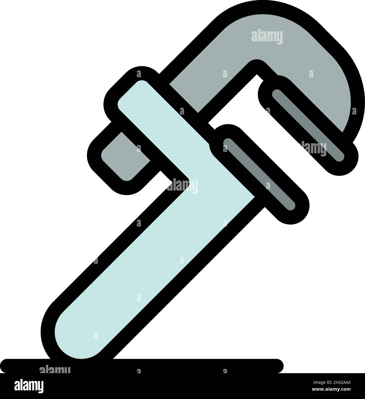 Adjustable wrench icon. Outline adjustable wrench vector icon color