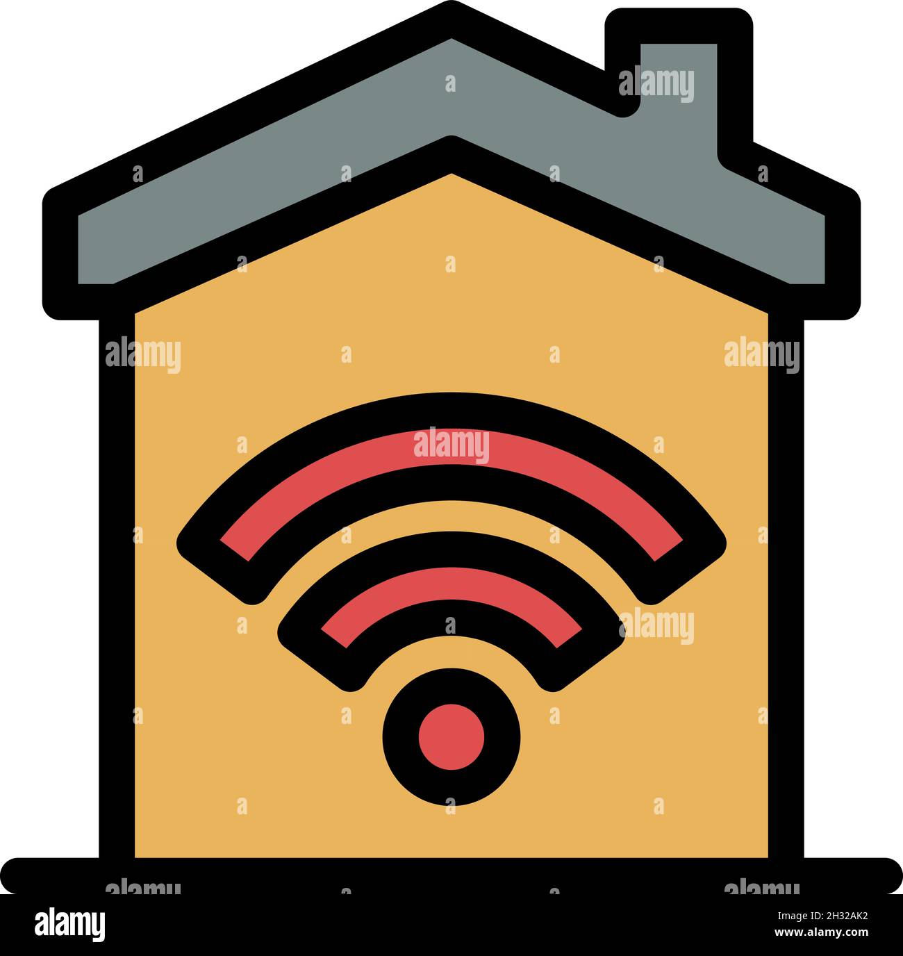 Smart house icon. Outline smart house vector icon color flat isolated ...
