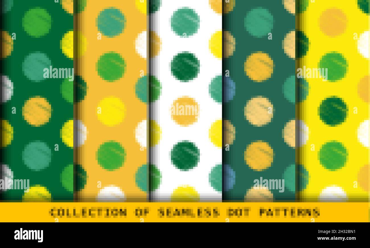Colorful polka dot seamless pattern background set Stock Vector Image ...
