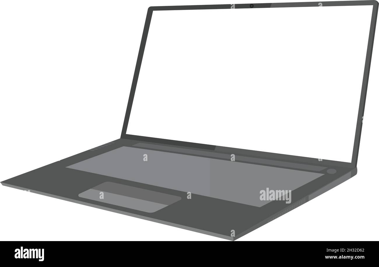 Black laptop blank screen in flat design Stock Vector Image & Art Alamy