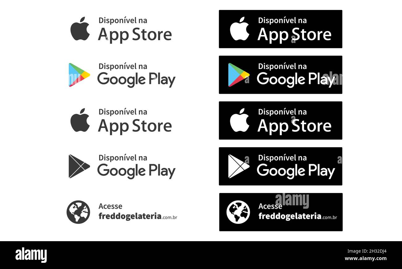 Google Play logo. AppStore badge. Download on the Apple App Store. Download  from Google Play Stock Vector, app store