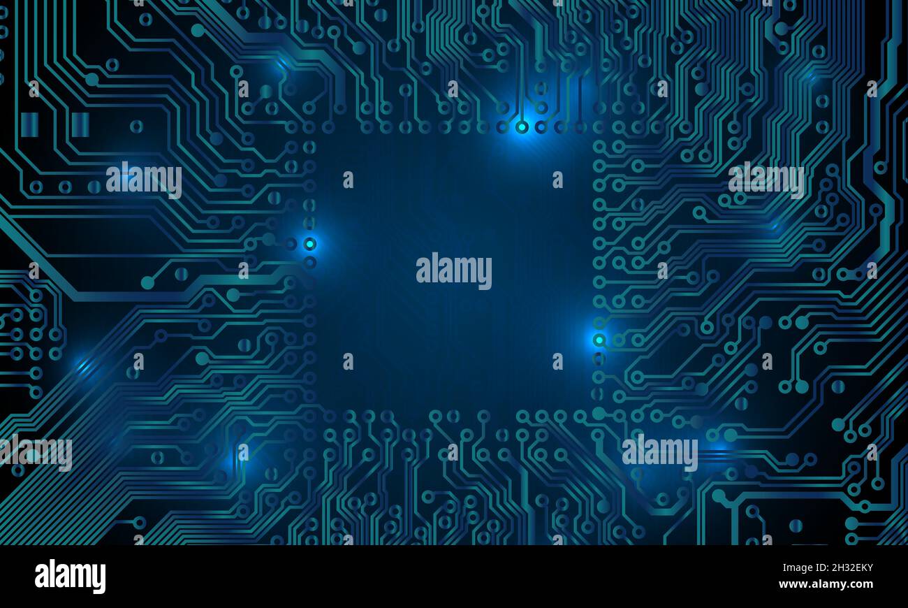 Circuit board background. Technological concept design, light ...