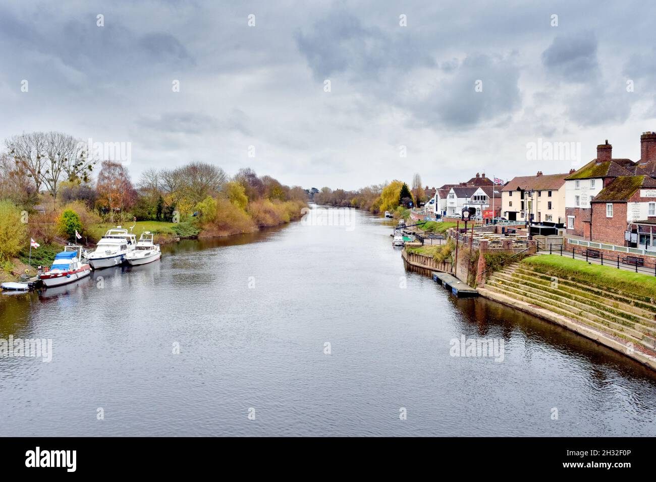 The River Severn at Upton upon Severn in the Malvern Hills District of