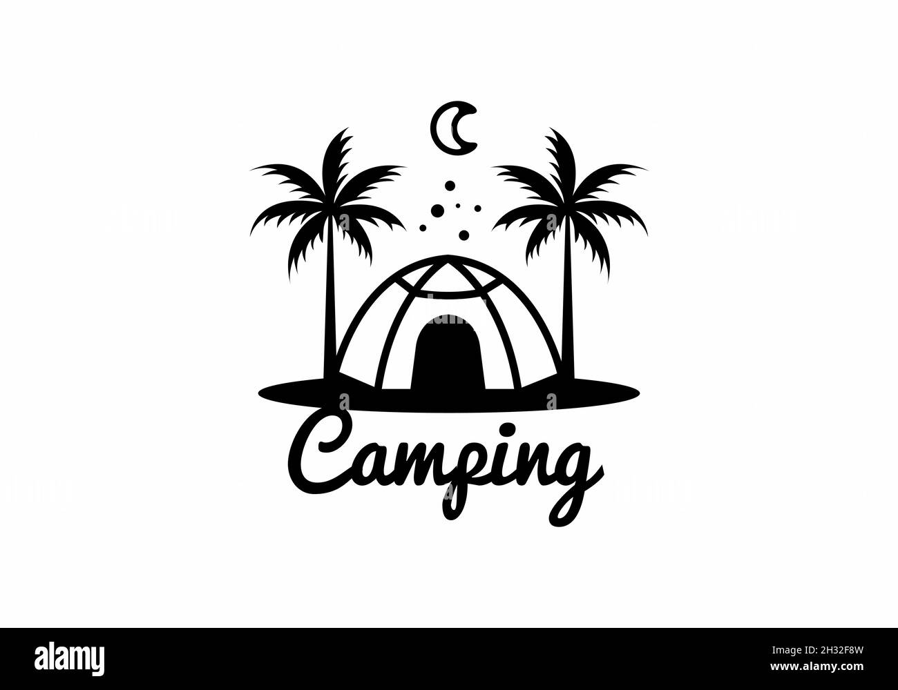Line art illustration graphic of camping design Stock Vector Image ...