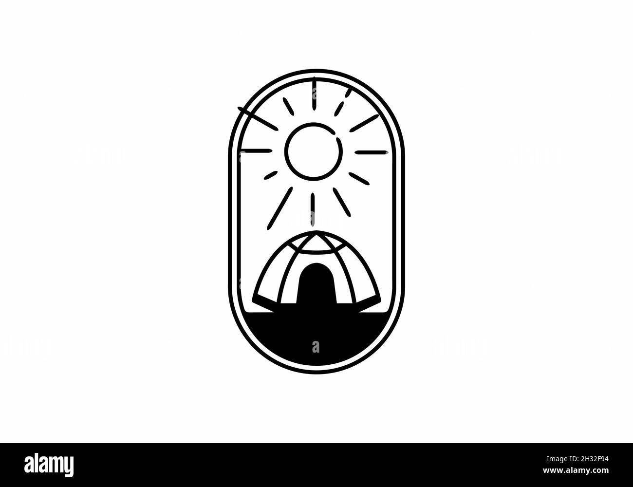 Line art illustration graphic of camping design Stock Vector Image ...