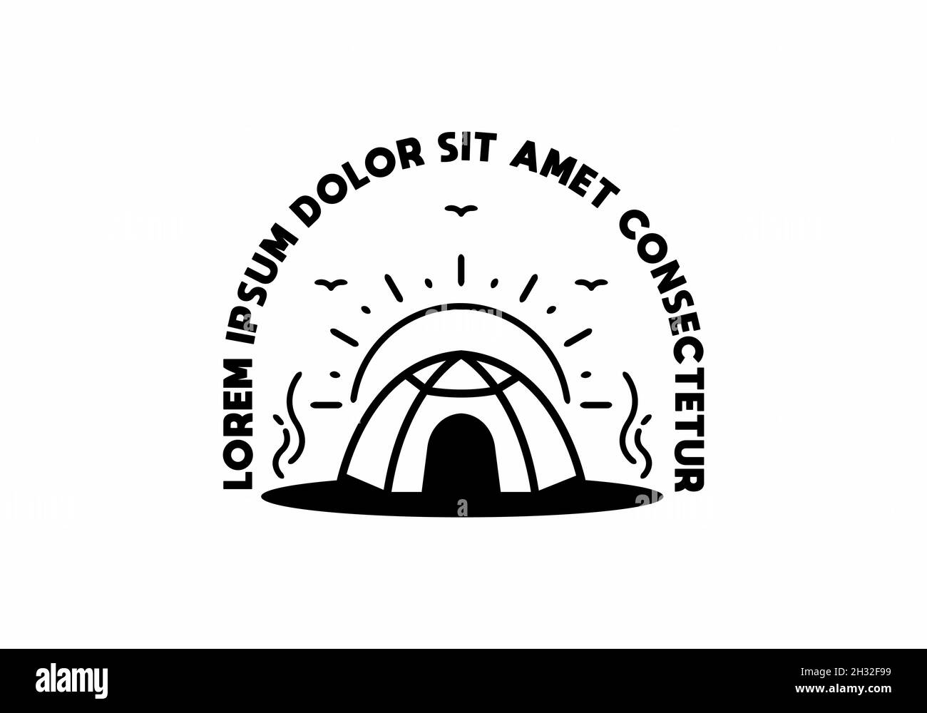 Line art illustration graphic of camping design Stock Vector Image ...