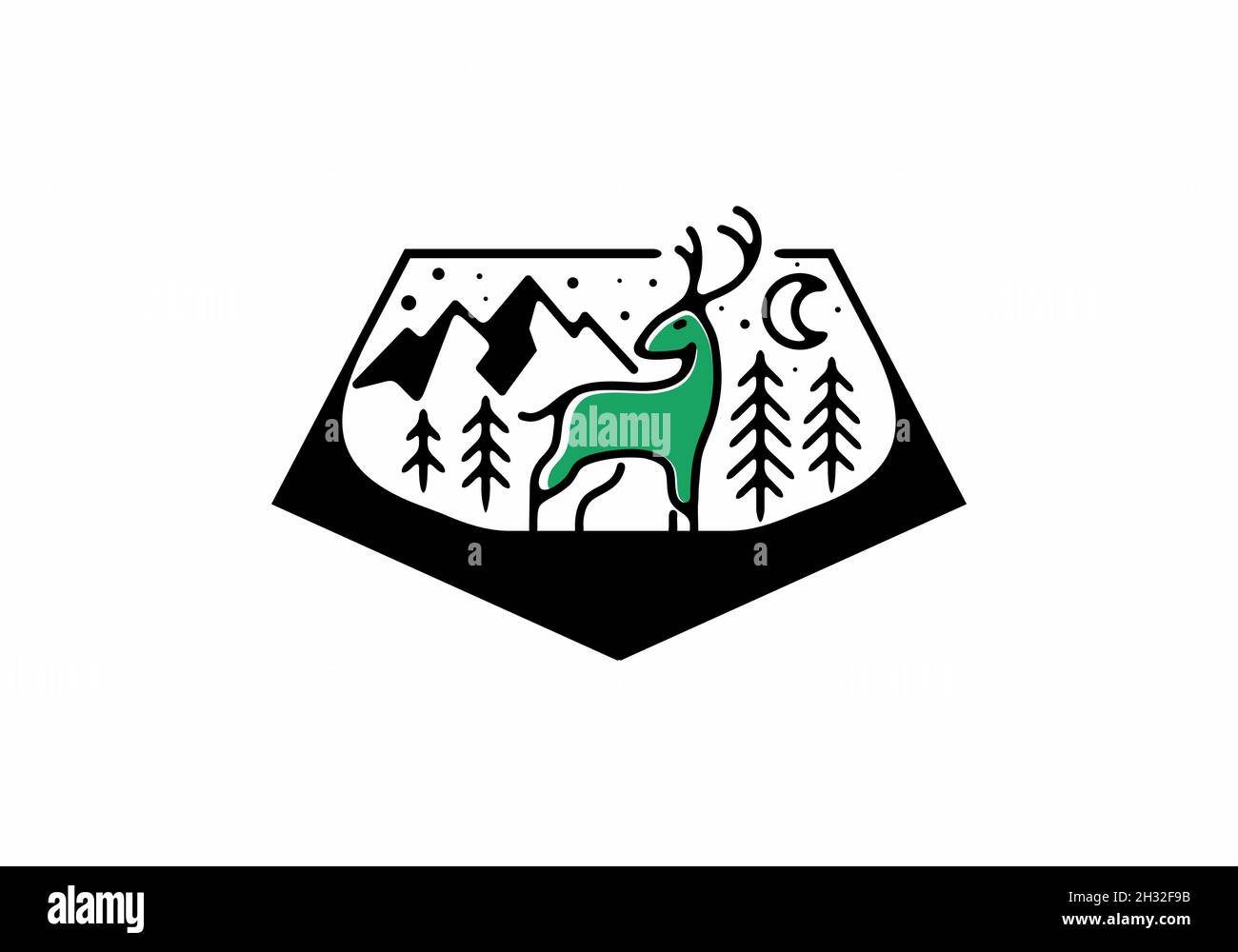 Line art illustration graphic of camping design Stock Vector Image ...