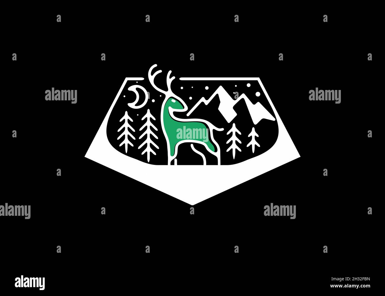 Line art illustration graphic of camping design Stock Vector Image ...