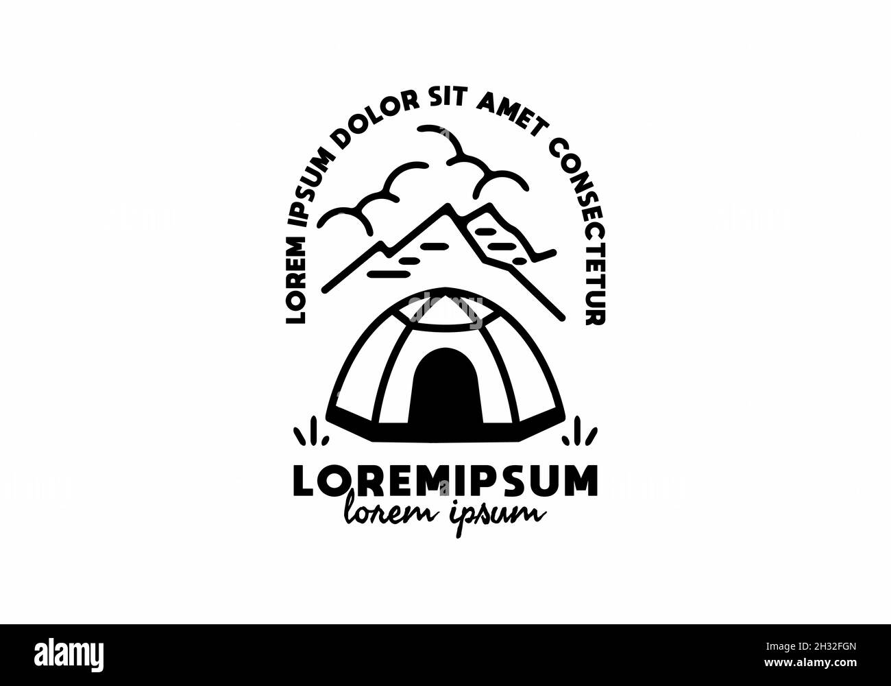 Line art illustration graphic of camping design Stock Vector Image ...