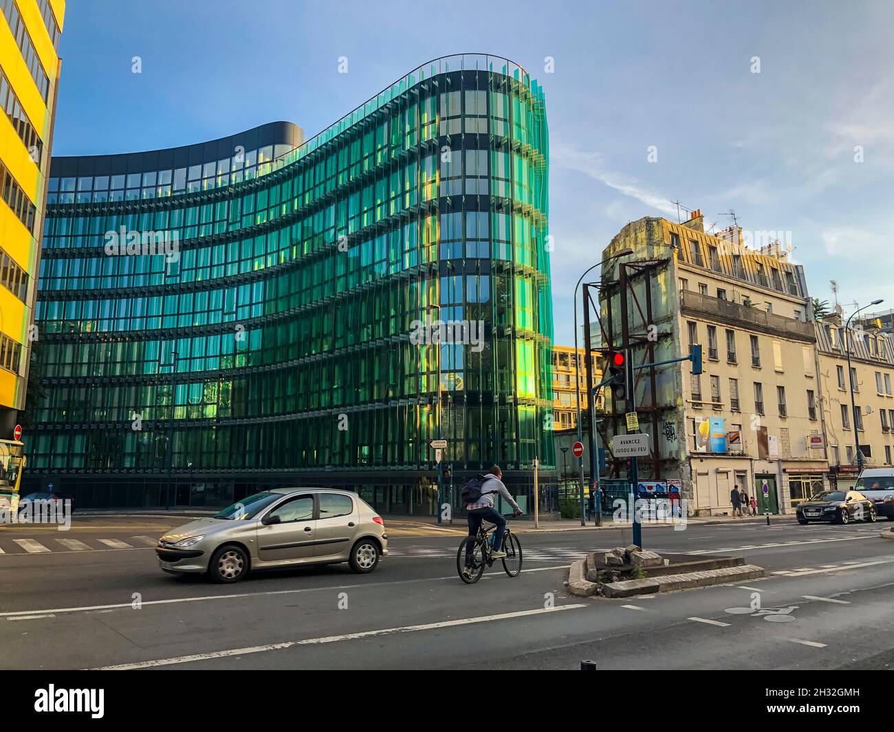 Pantin, France, Paris Suburbs, Modern and old Architecture Builing, Old Street Scene, contemporary architecture france saint denis building Stock Photo