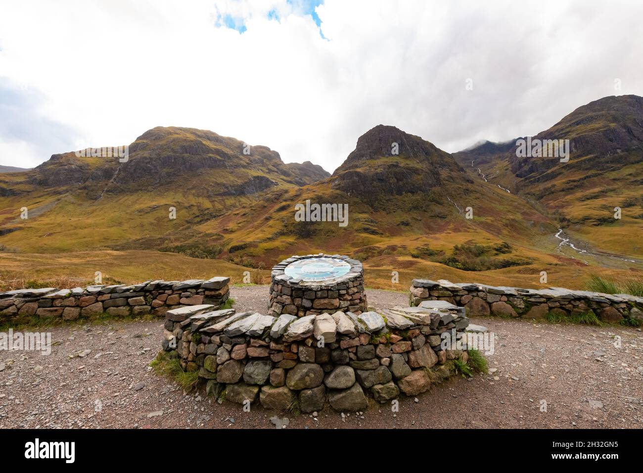 Three Sisters Viewpoint - Glen Coe - Scotland, UK Stock Photo