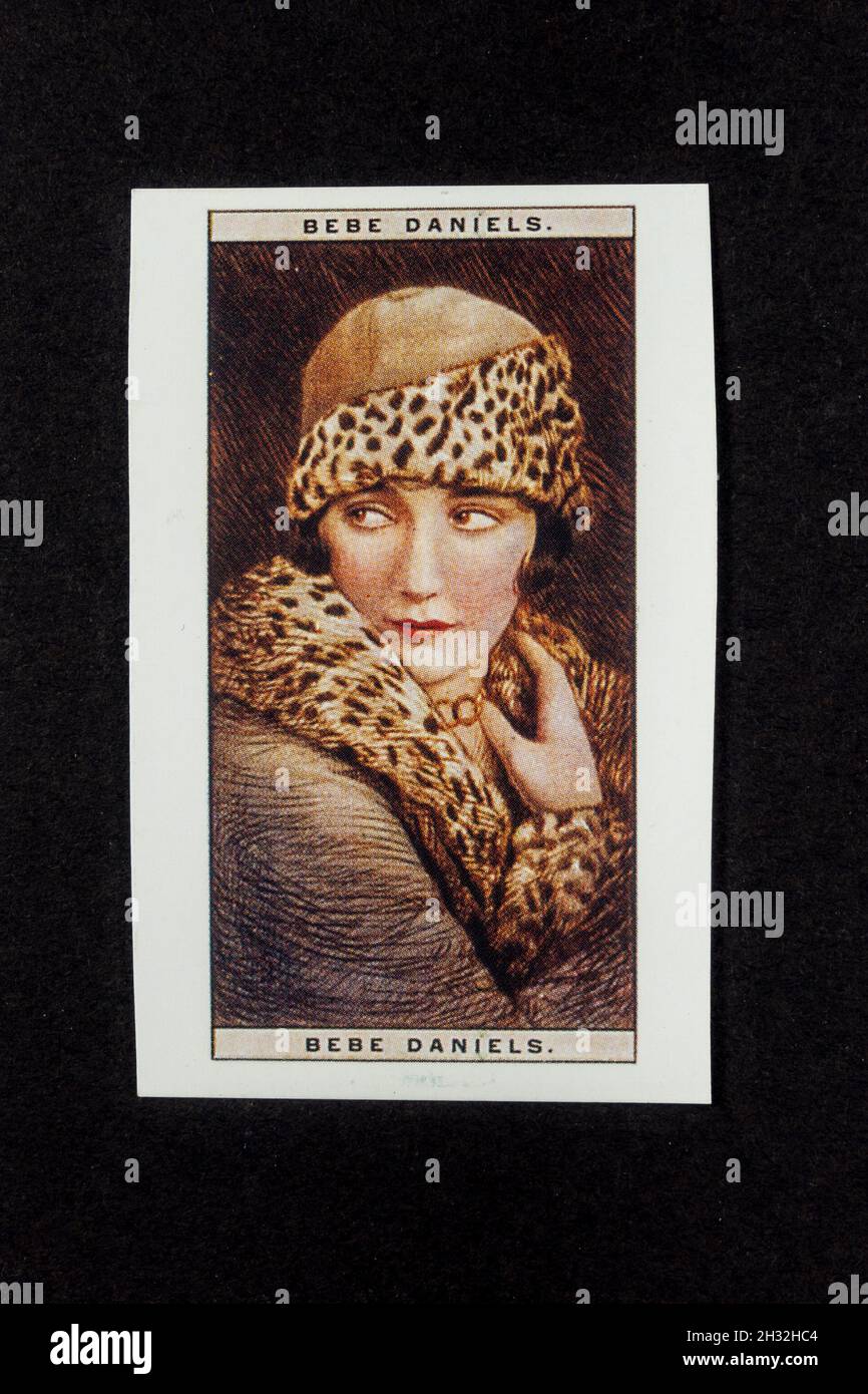Bebe Daniels on a cigarette card (replica) from the 1920's Stock Photo