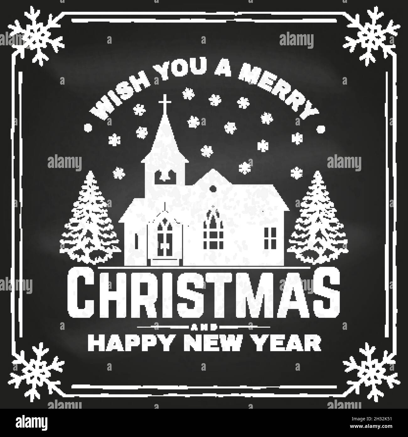 Wish you a very Merry Christmas and Happy New Year stamp, sticker