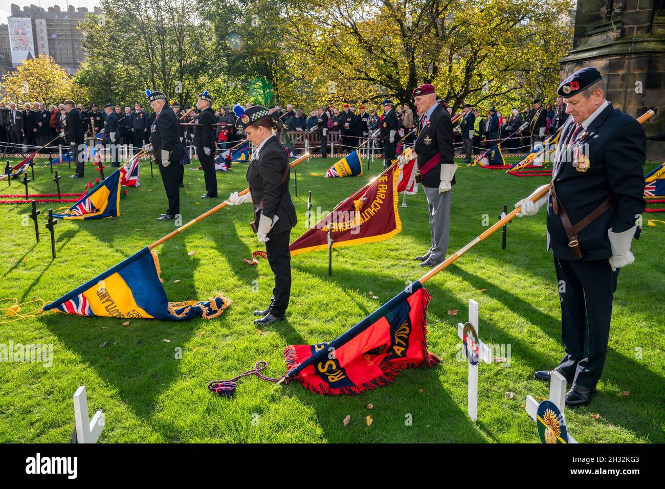 Standard Bearers at the opening of the Edinburgh Garden of Remembrance